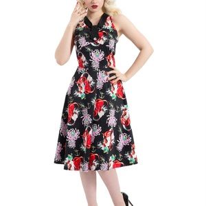 Voodoo Vixen Geisha Mermaid & Octopus Fit & Flare Dress Medium Retro Rockabilly